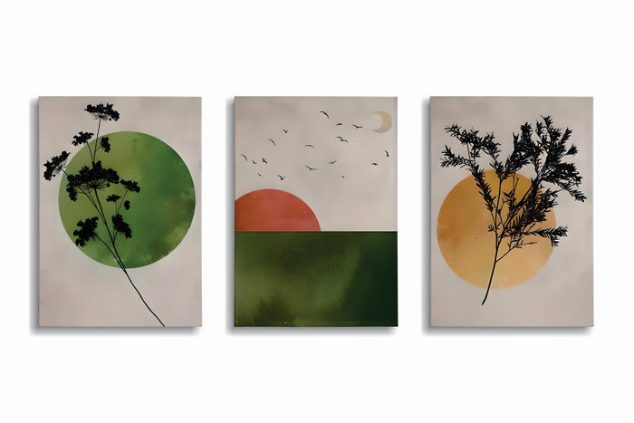 Wallity UDC17 Lienzo Decorativo de 3 Piezas Multicolor